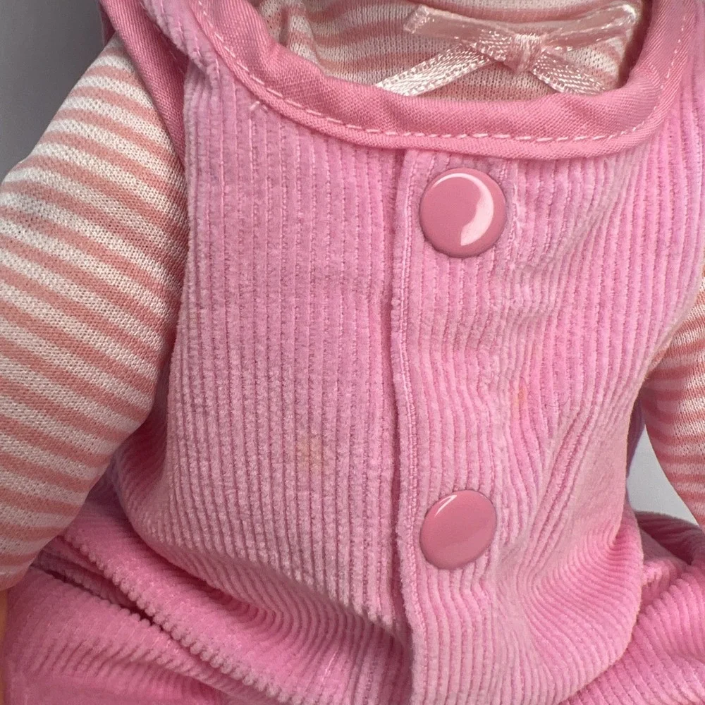 Vintage 1990 Galoob Baby Face So Shy Sherri #9 Doll Green Eyes Pink Overalls